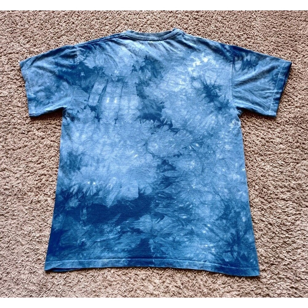 VTG The Mountain Shirt Mens Medium Tie Dye Kitten Pocket Blue Kayomi Harai 2002 - Picture 5 of 7